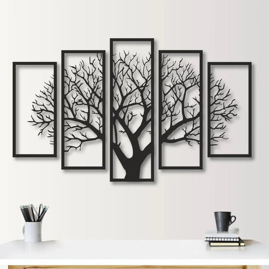 Five Frames Tree 3D art Decor for Walls