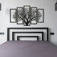 Five Frames Tree 3D art Decor for Walls