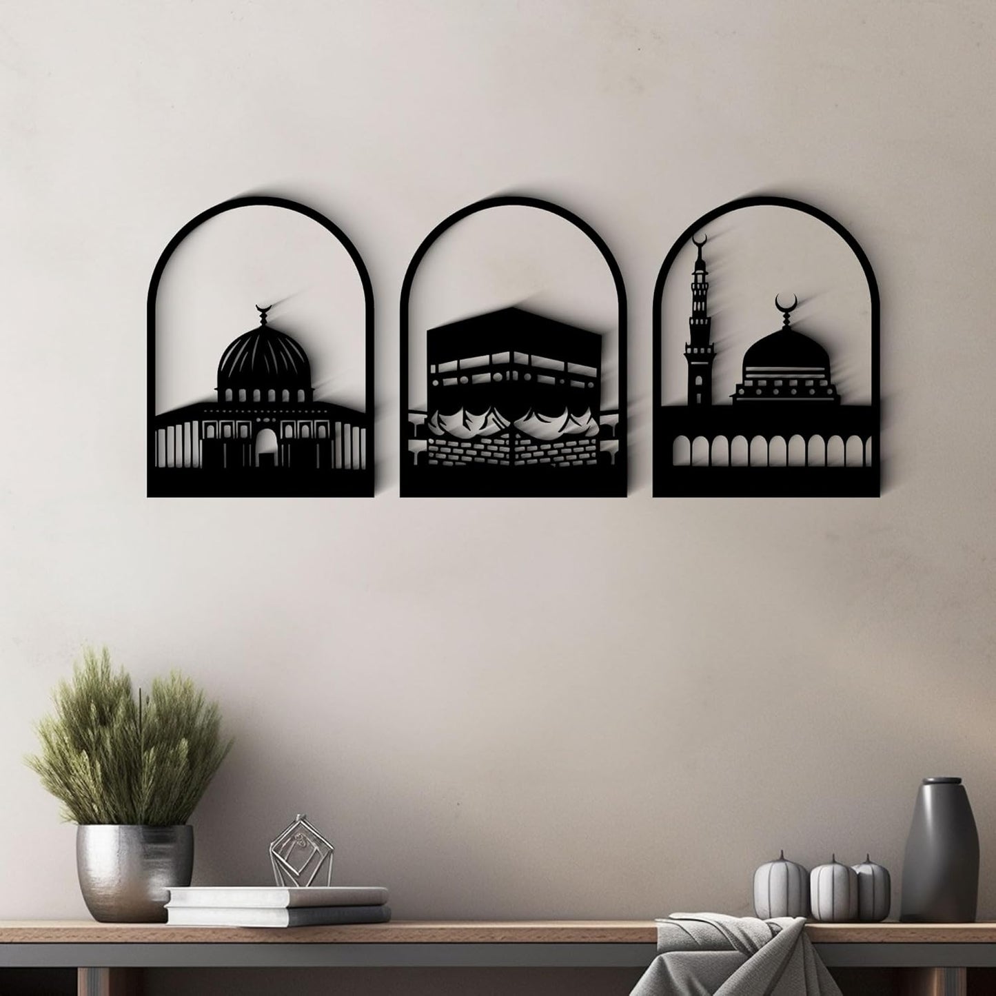 Islamic Wall Art Masjid Al-Aqsa Mosque Wooden Wall Decor Home Decor 3D Kaaba Wall Art Decor