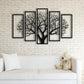 Five Frames Tree 3D art Decor for Walls